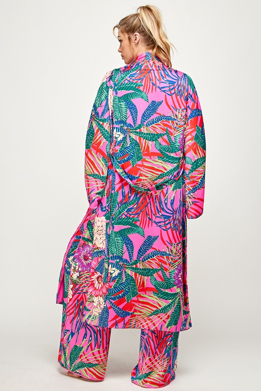 STYLED BY ALX COUTURE MIAMI BOUTIQUE Fuchsia Tropical Vibe Kimono