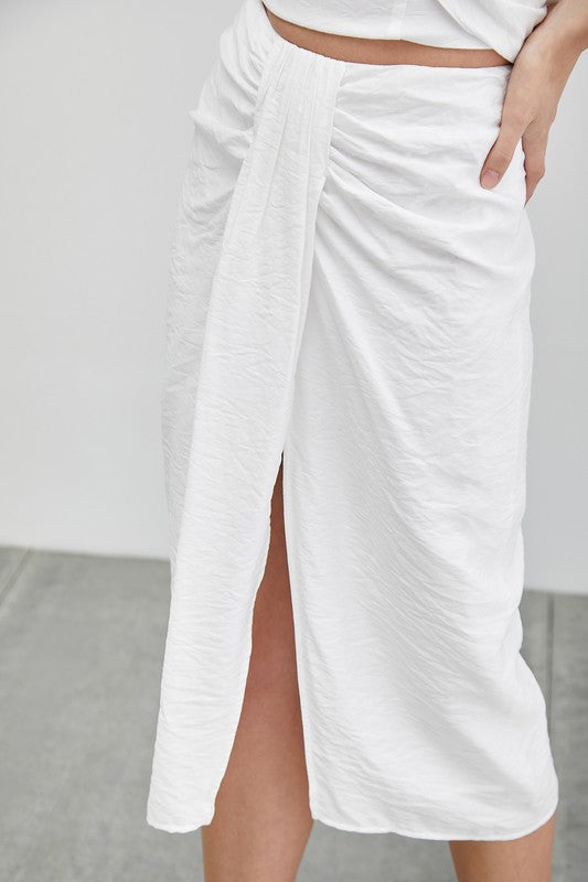 STYLED BY ALX COUTURE MIAMI BOUTIQUE White Side Slit Skirt