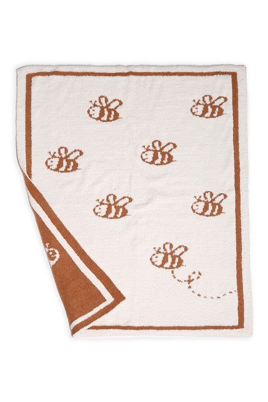 BEES Print Kids Luxury Soft Throw Blanket
