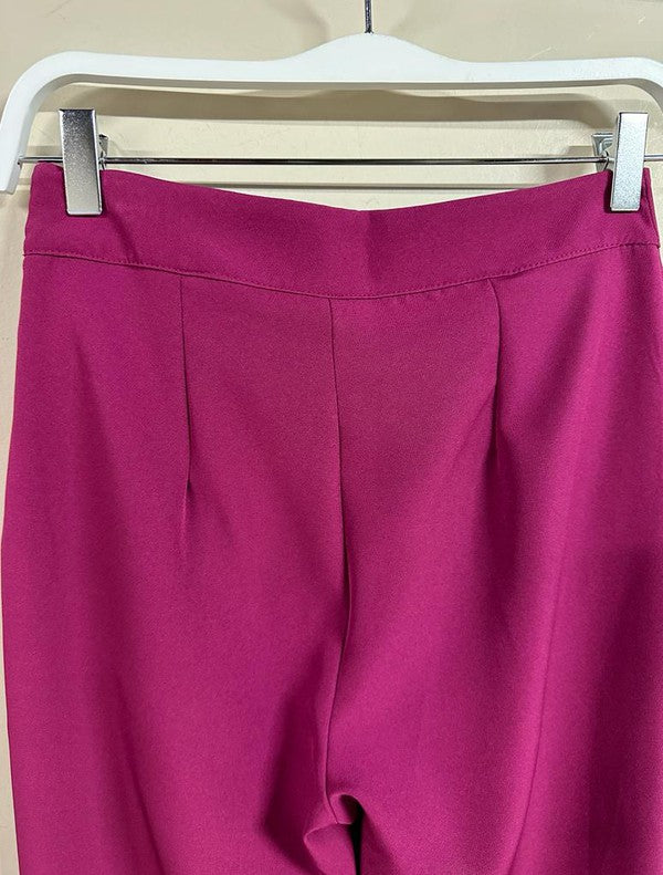 STYLED BY ALX COUTURE MIAMI BOUTIQUE Magenta Flared Dress Pant