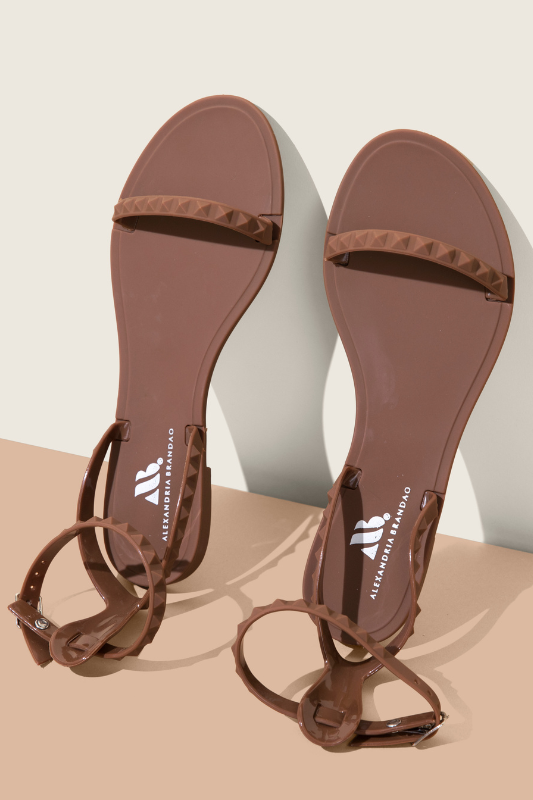 Women's Matte Brown Jelly Sandals