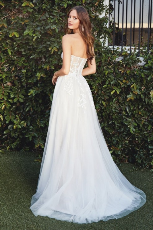 STYLED BY ALX COUTURE MIAMI BOUTIQUE WOMENS DRESS WHITE Off-White Strapless A Line Bridal Gown