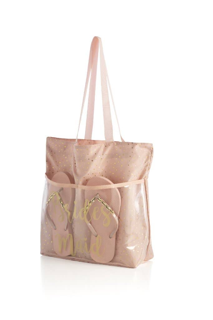 STYLED BY ALX COUTURE MIAMI BOUTIQUE TOTE BAG Blush Bridesmaid Tote And Flip-Flop Set