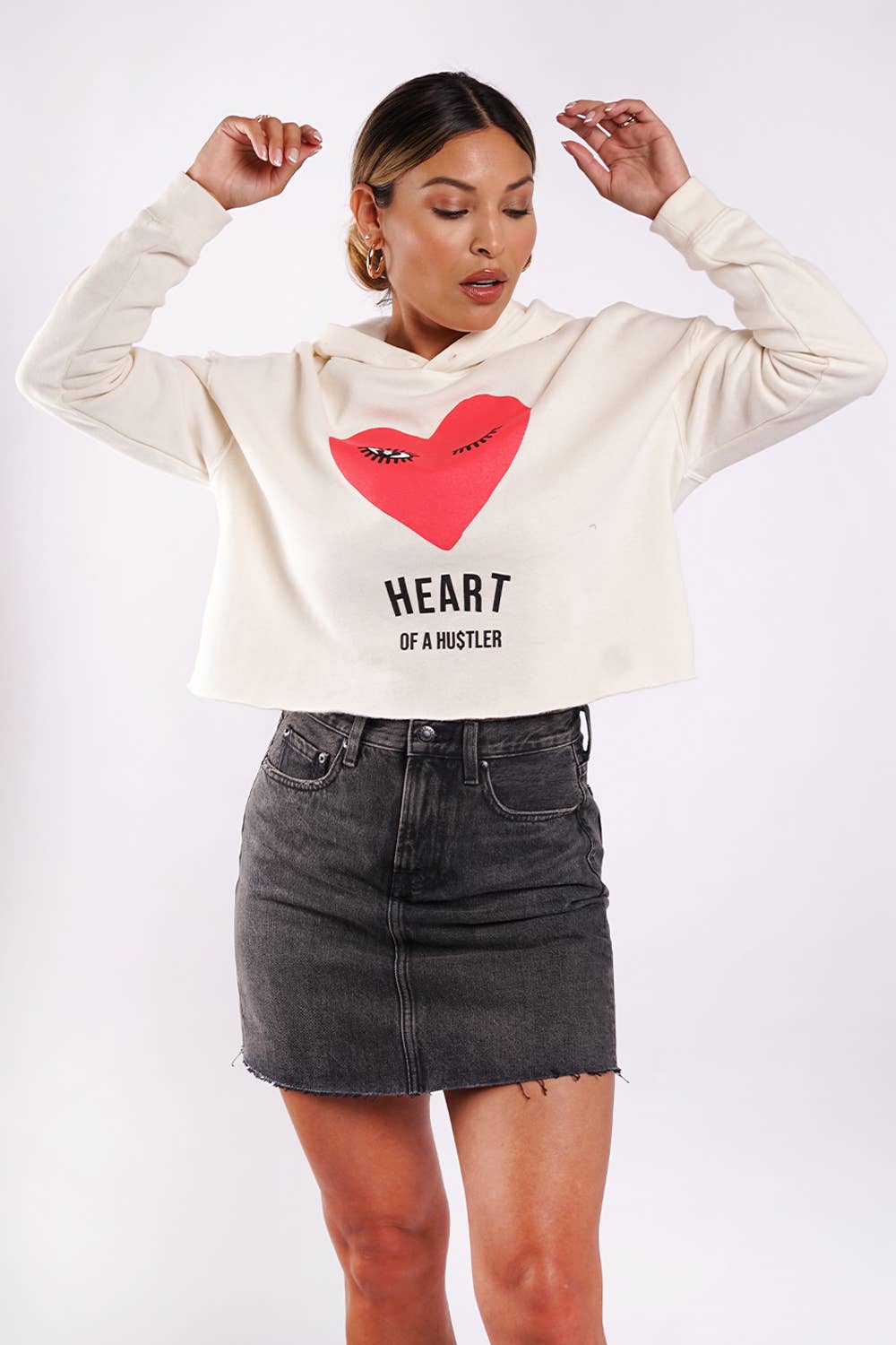 STYLED BY ALX COUTURE MIAMI BOUTIQUE WOMENS TOP Ivory Heart Morrison Crop