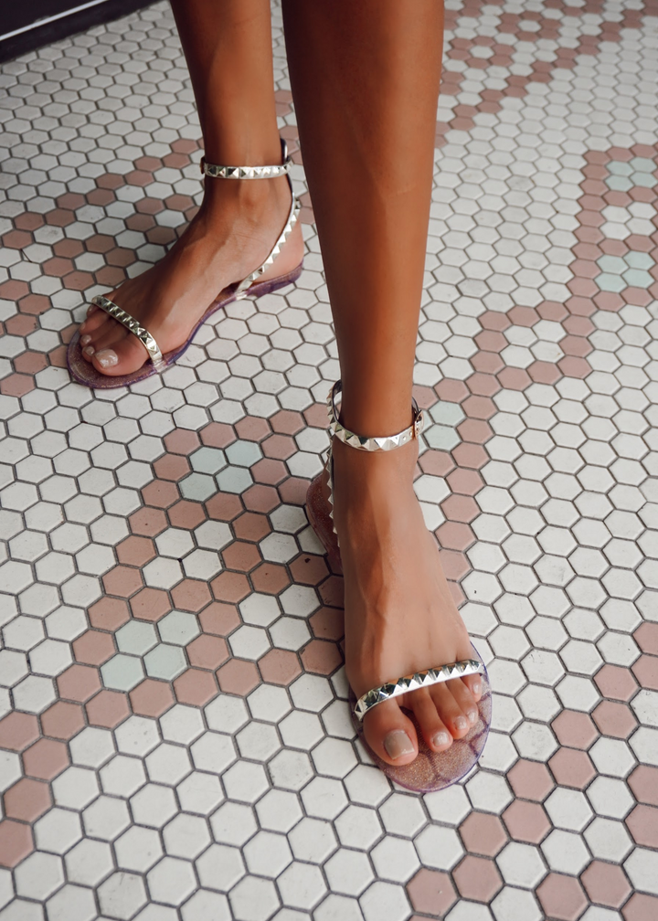 Women's gold waterproof jelly sandals