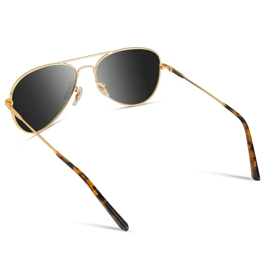 Black Ramsey Geometric Polarized Aviator Sunglasses