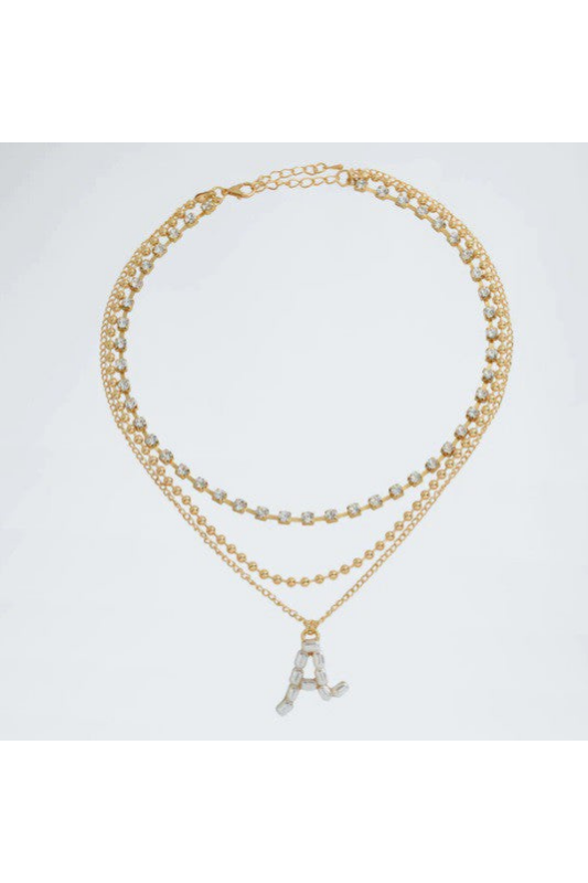 STYLED BY ALX COUTURE MIAMI BOUTIQUE Pearl Initial Pendant Necklace