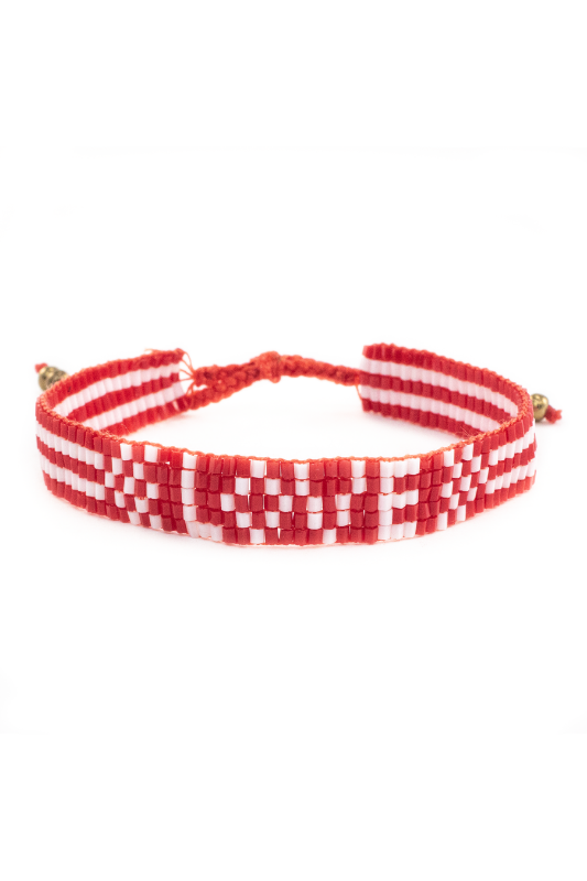 STYLED BY ALX COUTURE MIAMI BOUTIQUE BRACELET Red Seed Bead LOVE Bracelet 