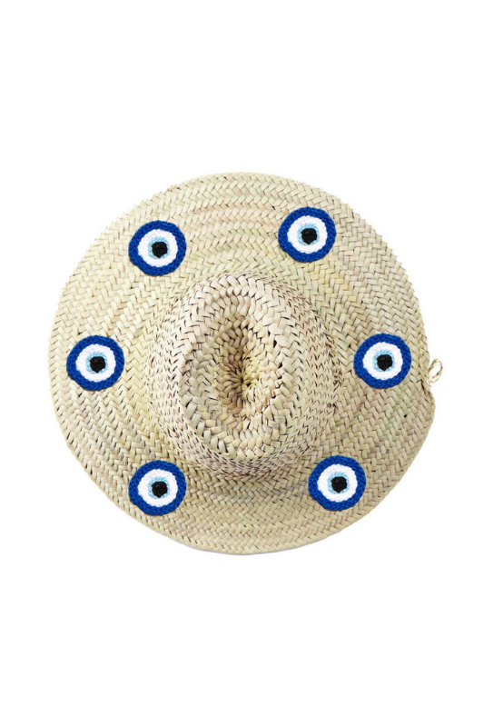 STYLED BY ALX COUTURE MIAMI BOUTIQUE HAT Evil Eye Unisex Straw Hat