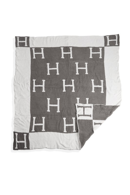 STYLED BY ALX COUTURE MIAMI BOUTIQUE HOME Gray Microfiber Cozy Blanket