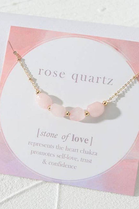 STYLED BY ALX COUTURE MIAMI BOUTIQUE Rose Quartz Love Pendant Charm Necklace
