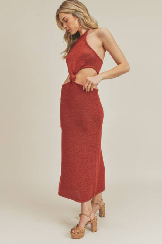 STYLED BY ALX COUTURE MIAMI BOUTIQUE WOMENSRedwood Halter Neck Knit Dress