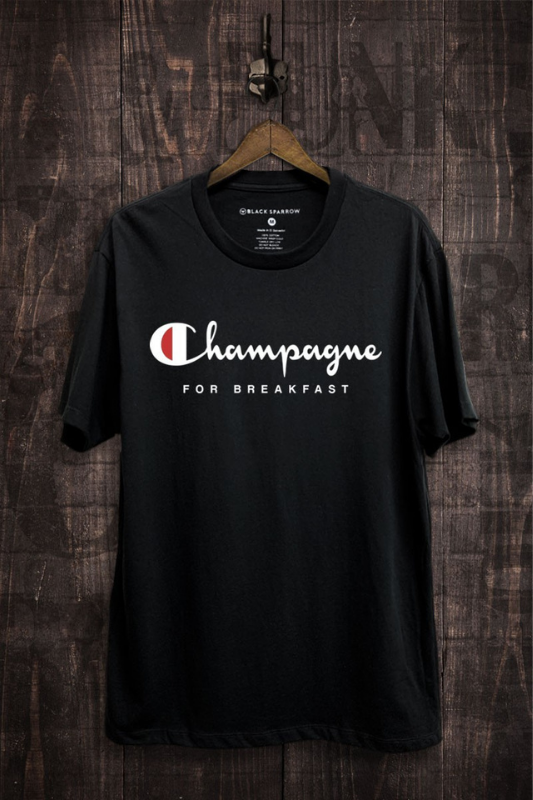 STYLED BY ALX COUTURE MIAMI BOUTIQUE WOMENS TOP Champagne for Breakfast Graphic Top