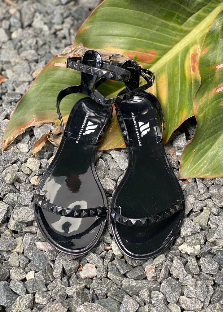 Waterproof women's black Aria jelly sandals..