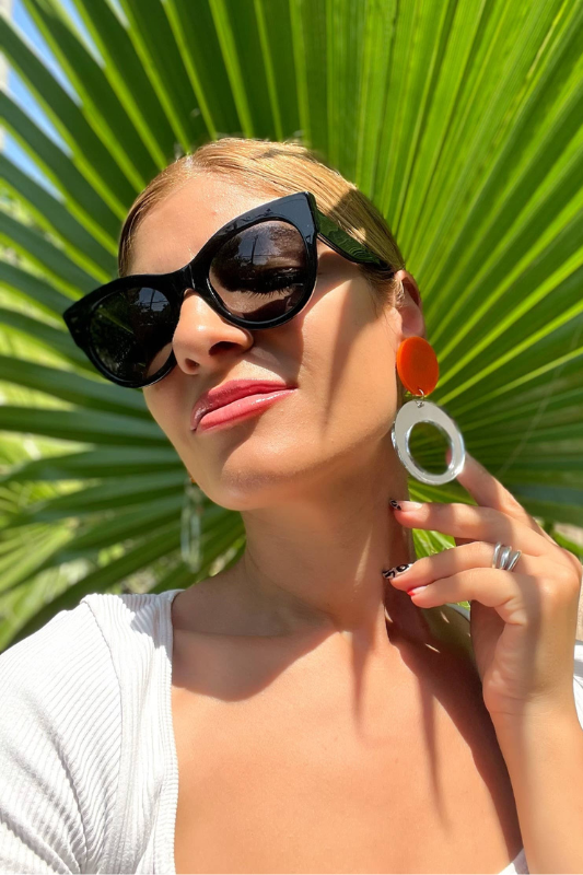 STYLED BY ALX COUTURE MIAMI BOUTIQUE Christina Christi - Summer Hoop Earrings, Clip On Earrings, Long Earrings