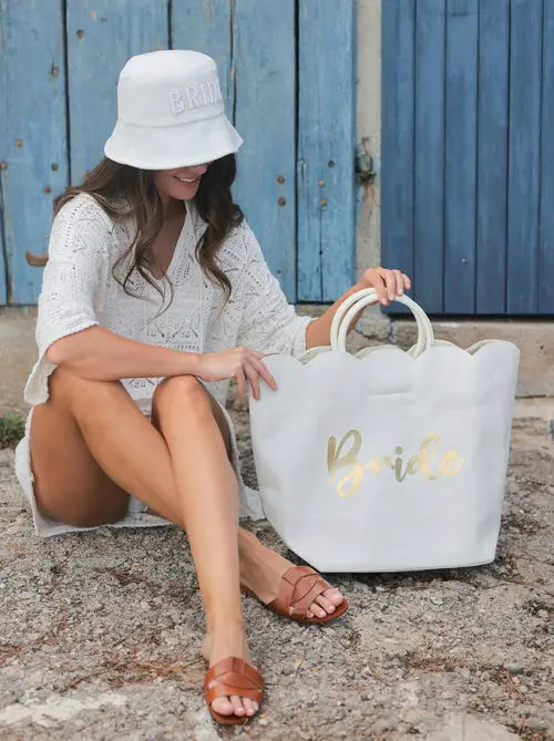 STYLED BY ALX COUTURE MIAMI BOUTIQUE Ivory Bride Bucket Hat