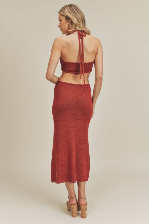 STYLED BY ALX COUTURE MIAMI BOUTIQUE WOMENSRedwood Halter Neck Knit Dress