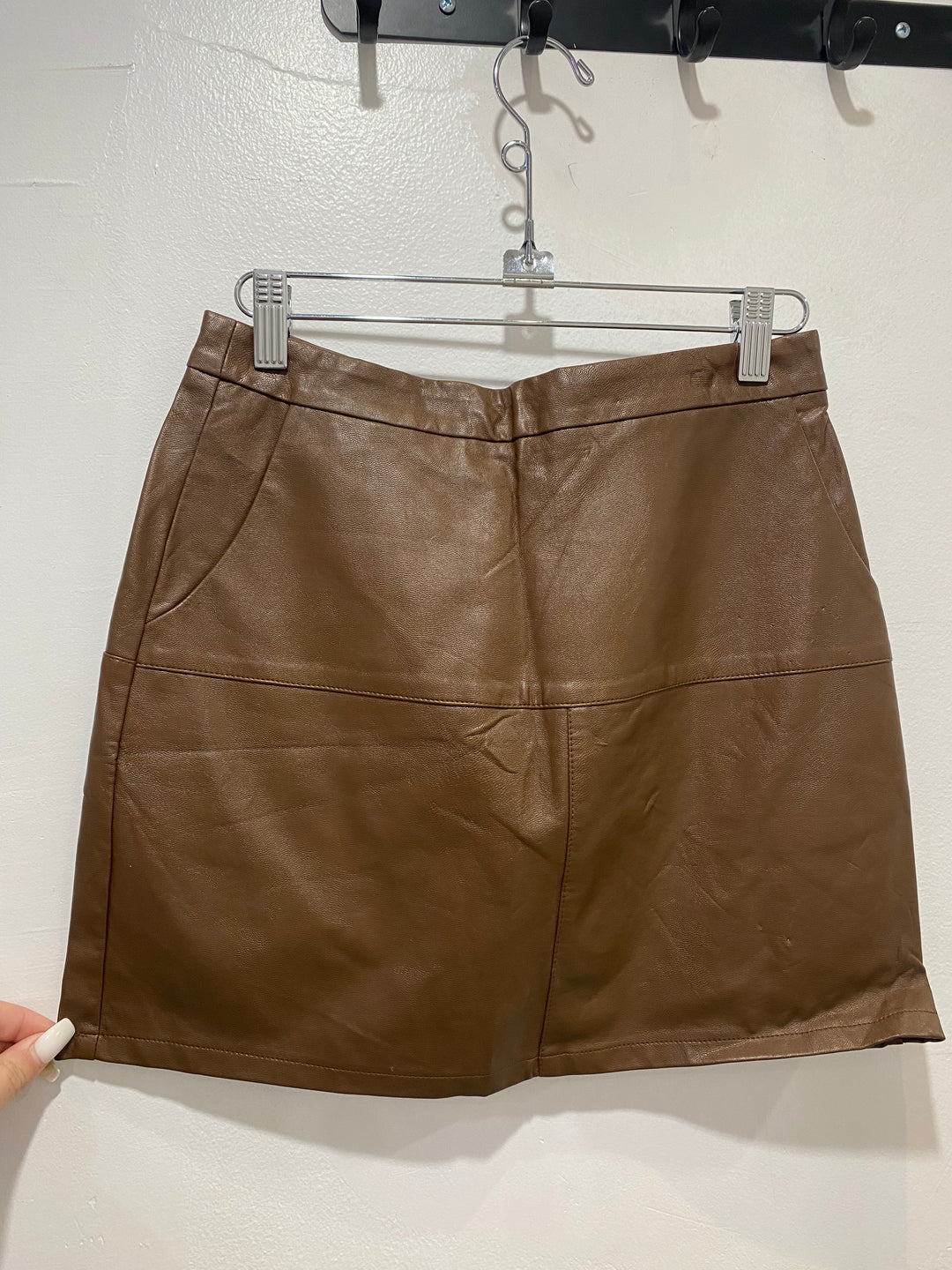 Chocolate Leather Mini Skirt