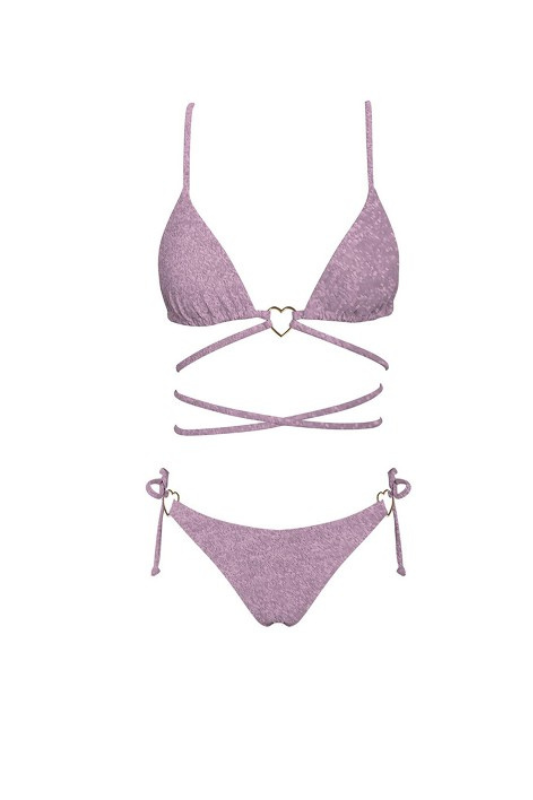 STYLED BY ALX COUTURE MIAMI BOUTIQUE Rose Shimmer Bikini Set