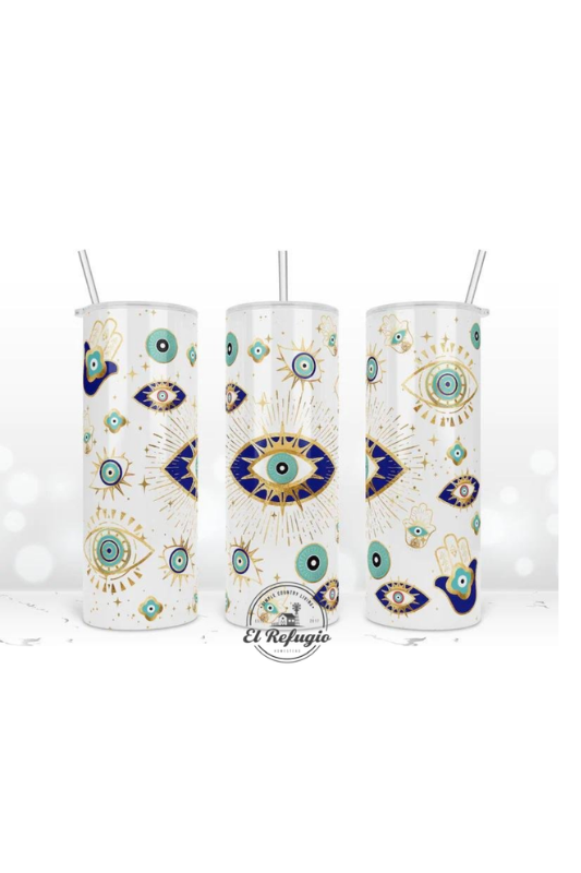 STYLED BY ALX COUTURE MIAMI BOUTIQUE 20oz Skinny Evil Eye Tumbler Cup