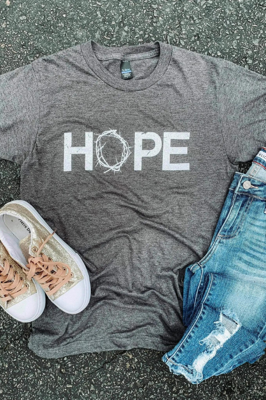 STYLED BY ALX COUTURE MIAMI BOUTIQUE Grey Hope Graphic Tee