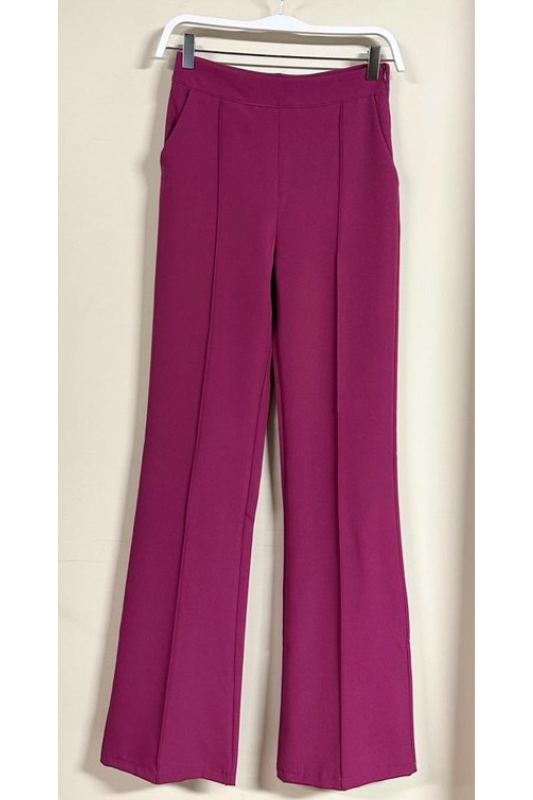 STYLED BY ALX COUTURE MIAMI BOUTIQUE Magenta Flared Dress Pant